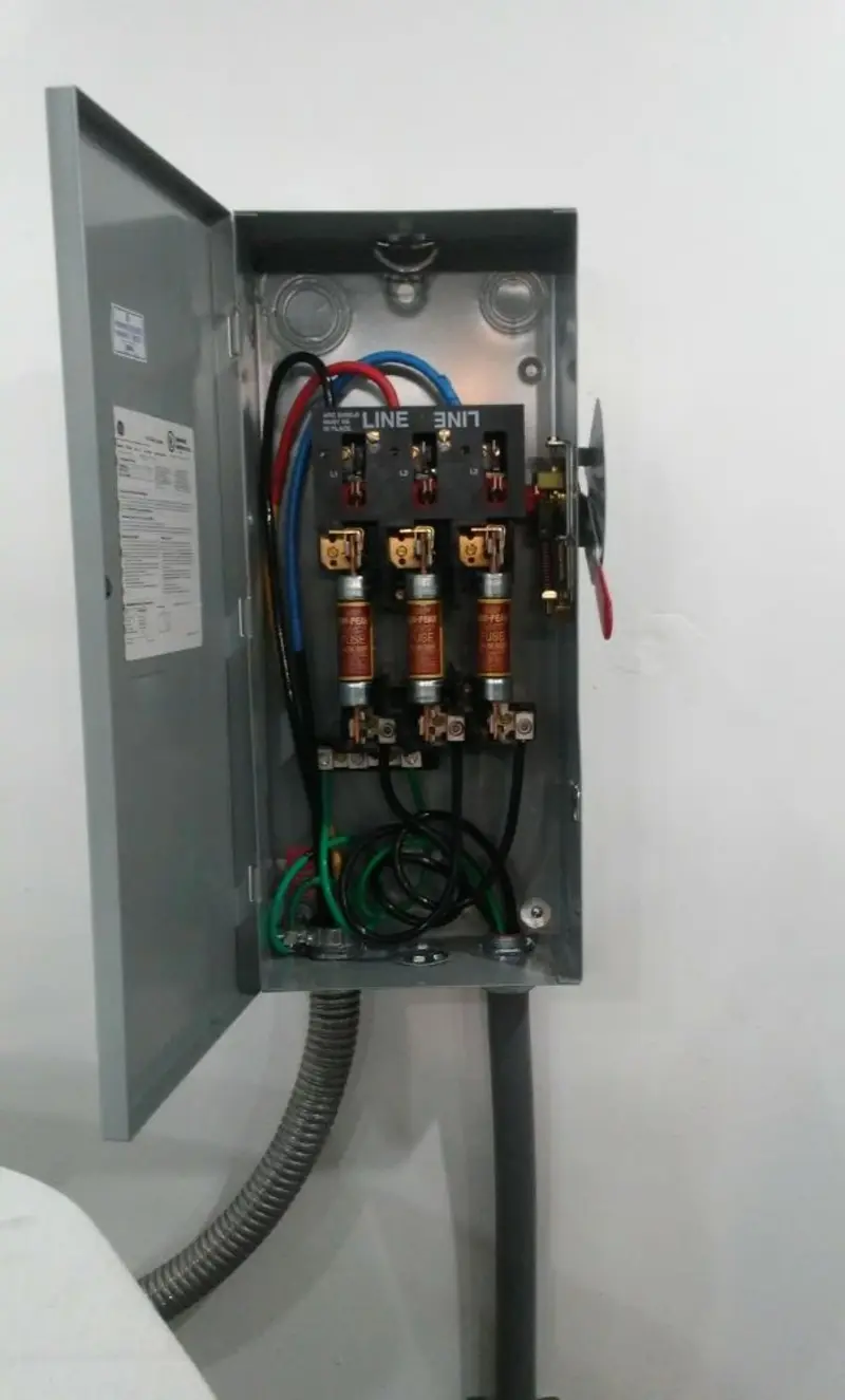 Three-phase disconnect switch installed for Electrical Wiring & Rewiring in Willington